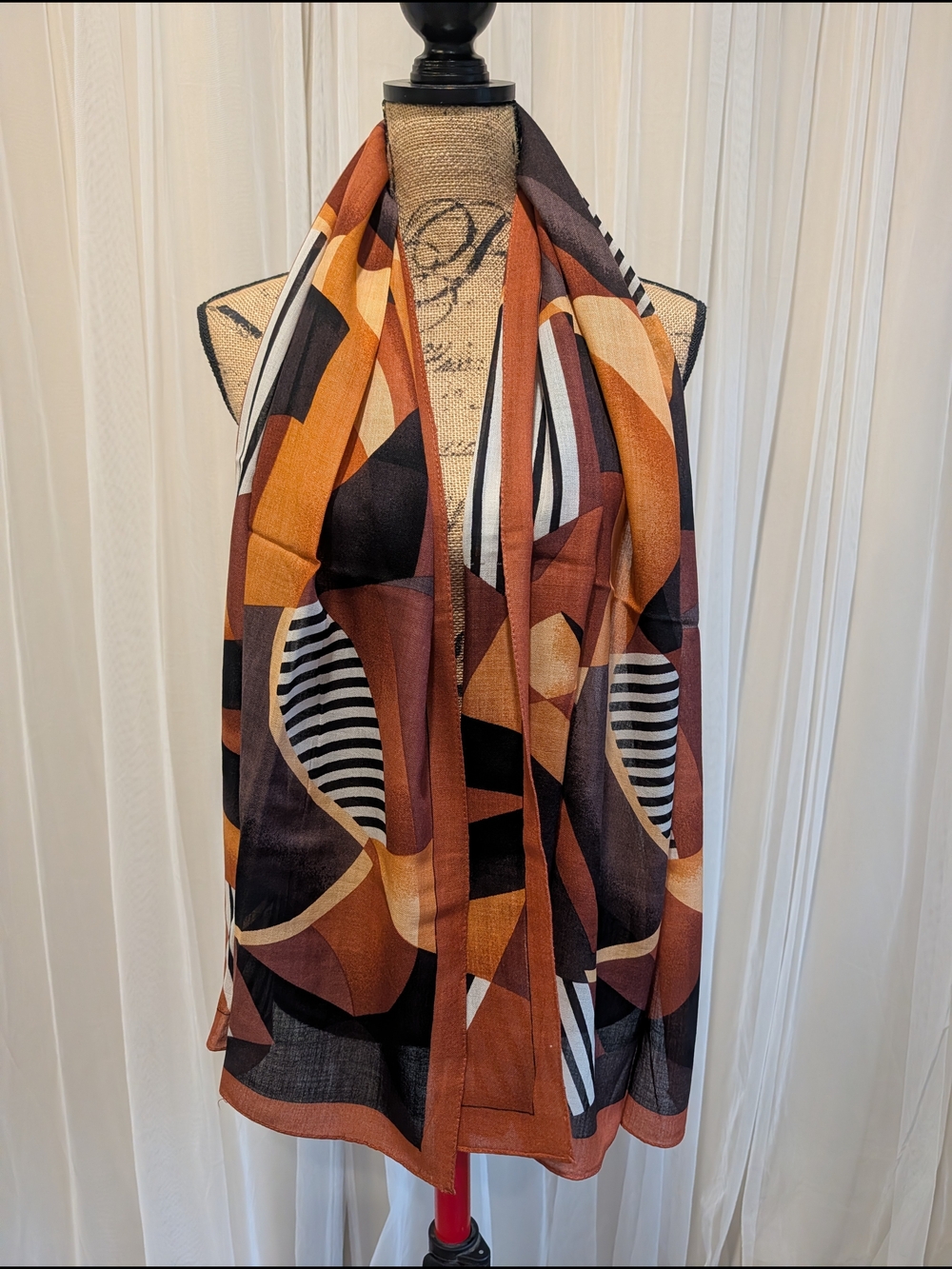Geometric Silk Scarf